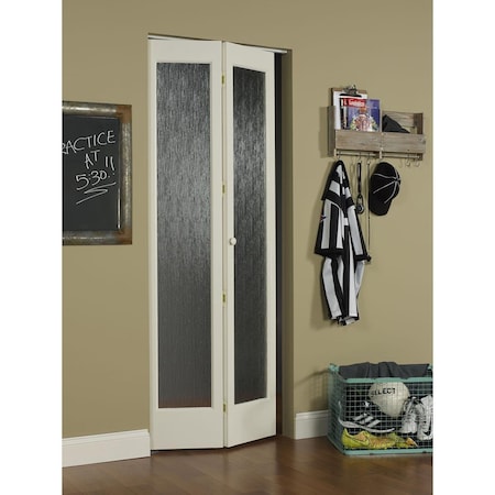 Parche 36 x 80 in. Full Glass Aspen Bifold Door, Unfinished Pine PA3570685